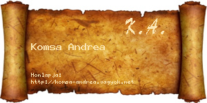Komsa Andrea névjegykártya