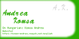 andrea komsa business card